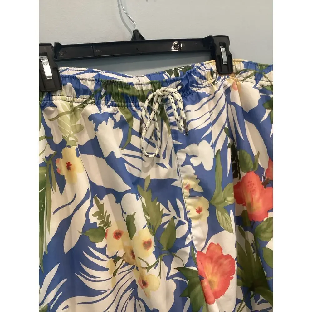 Tommy Bahama Mens Swim Trunks Size XXL Blue Floral Tropical‎ Beach Preppy Shorts